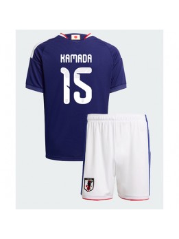 Otroški Nogometna dresi replika Japonska Daichi Kamada #15 Domači SP 2026 Kratek rokav (+ hlače)